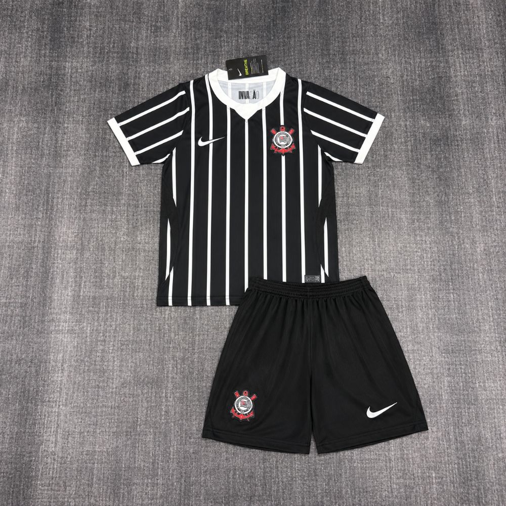 Camisa Corinthians Kit Preta Infantil 2026 - Versão Torcedor