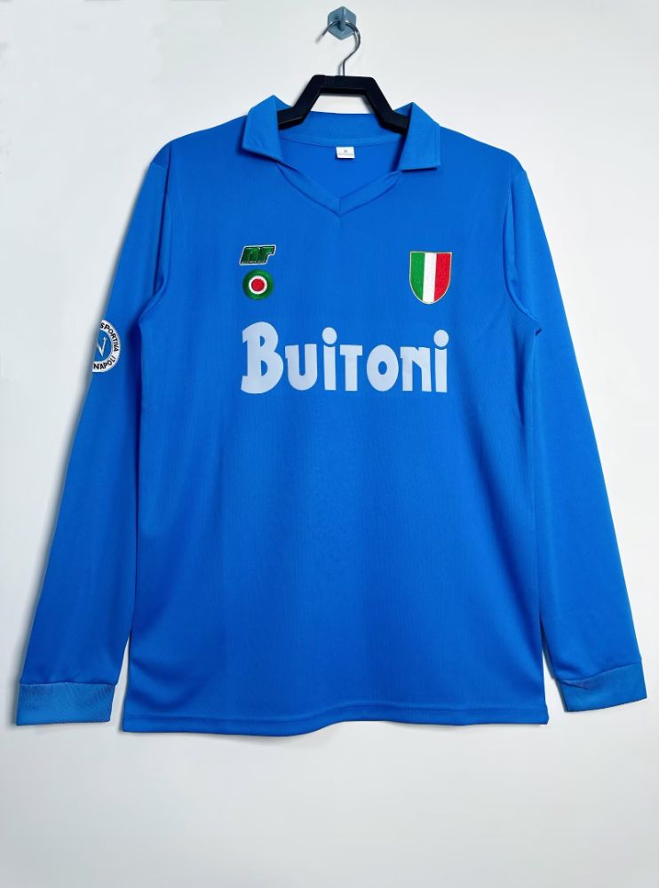 Camisa Napoli Azul Manga Longa 1988 - Versão Retrô