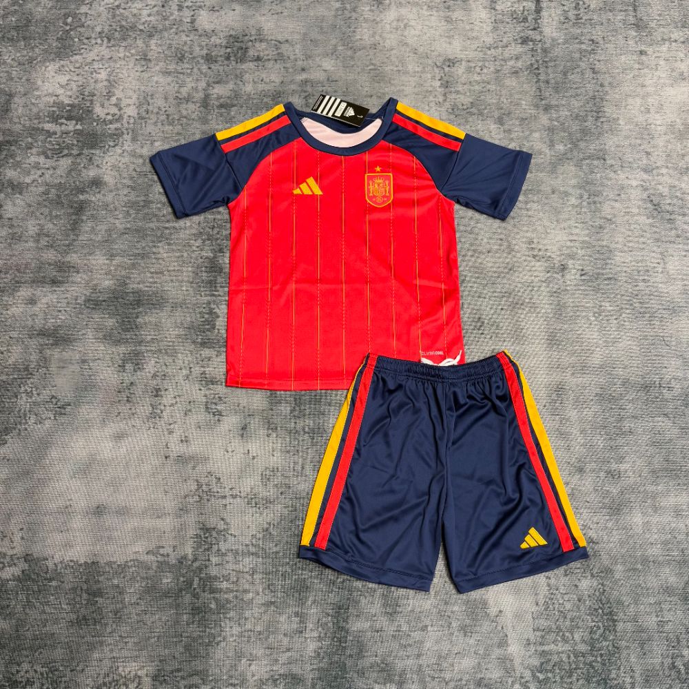 Camisa Espanha Vermelha Copa Infantil 2026 - Versão Torcedor