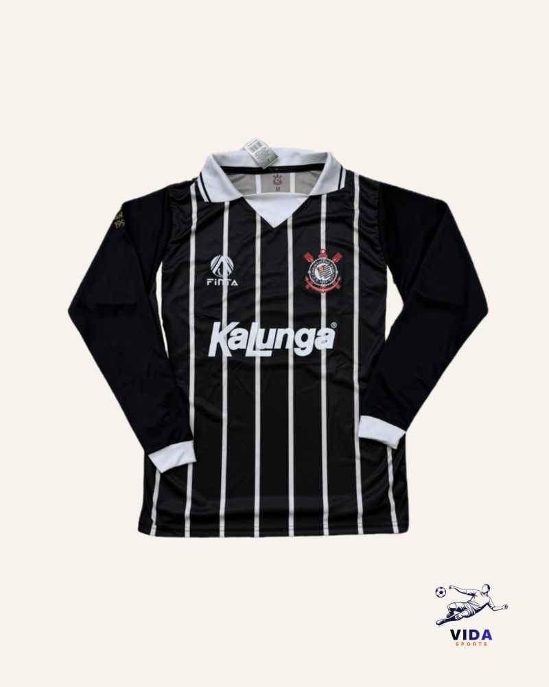 Camisa Corinthians Manga Longa 1990 - Versão Retrô